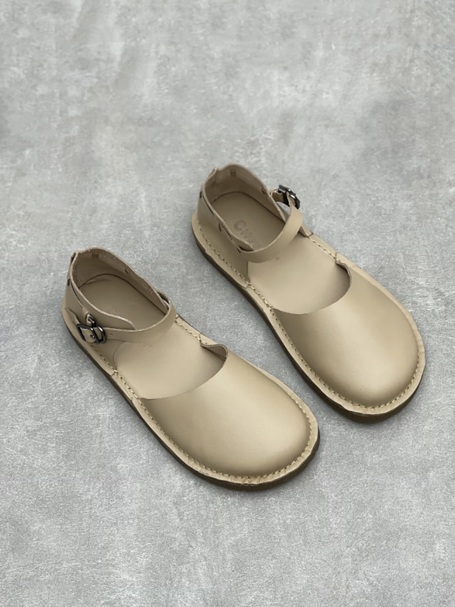 Women Genuine Leather Summer Flat Sandals