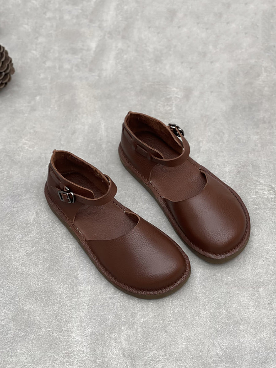 Women Genuine Leather Summer Flat Sandals