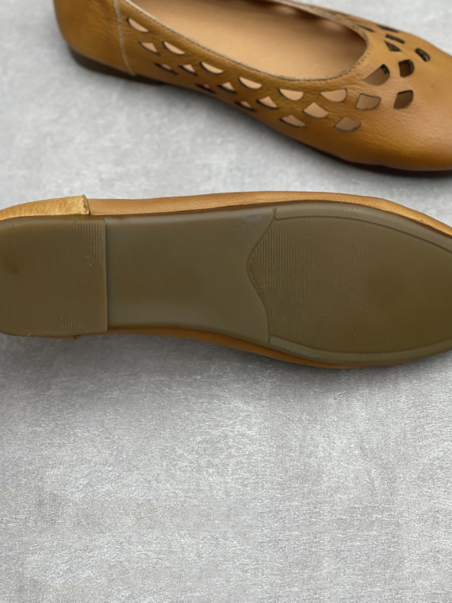 Women Summer Casual Genuine Leather Low Heel Shoes