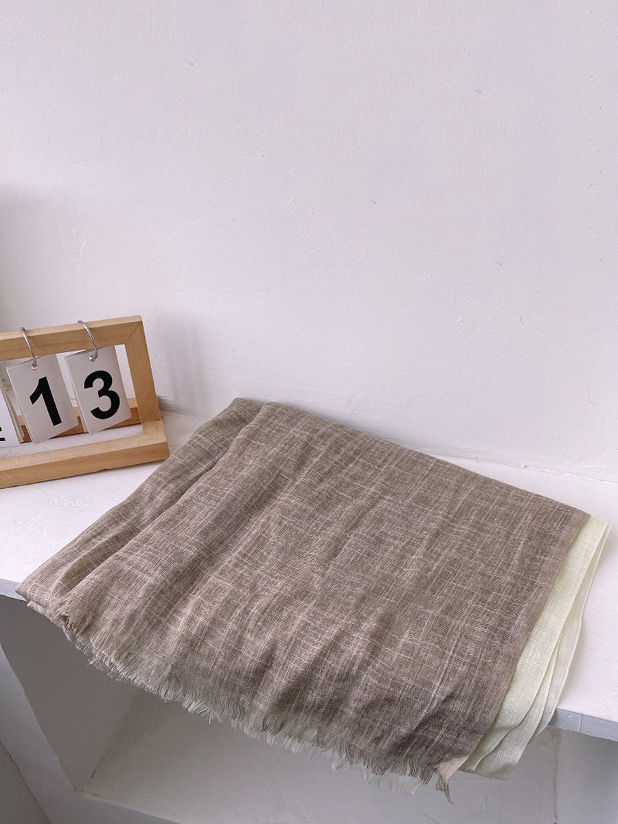 Women Artsy Summer Gradient Color Tassel Shawl Scarf