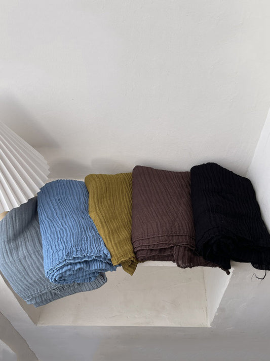 Women Vintage Shirred Shawl Scarf