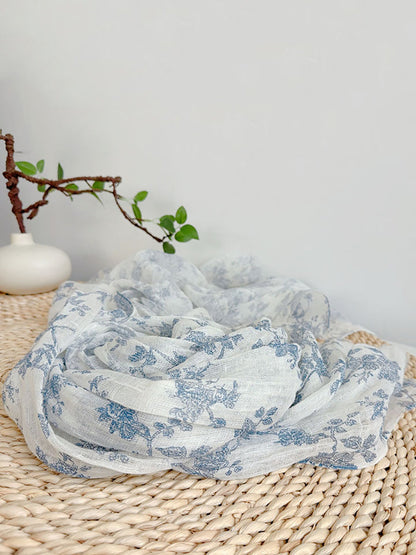 Summer Artsy Floral Thin Shawl Scarf