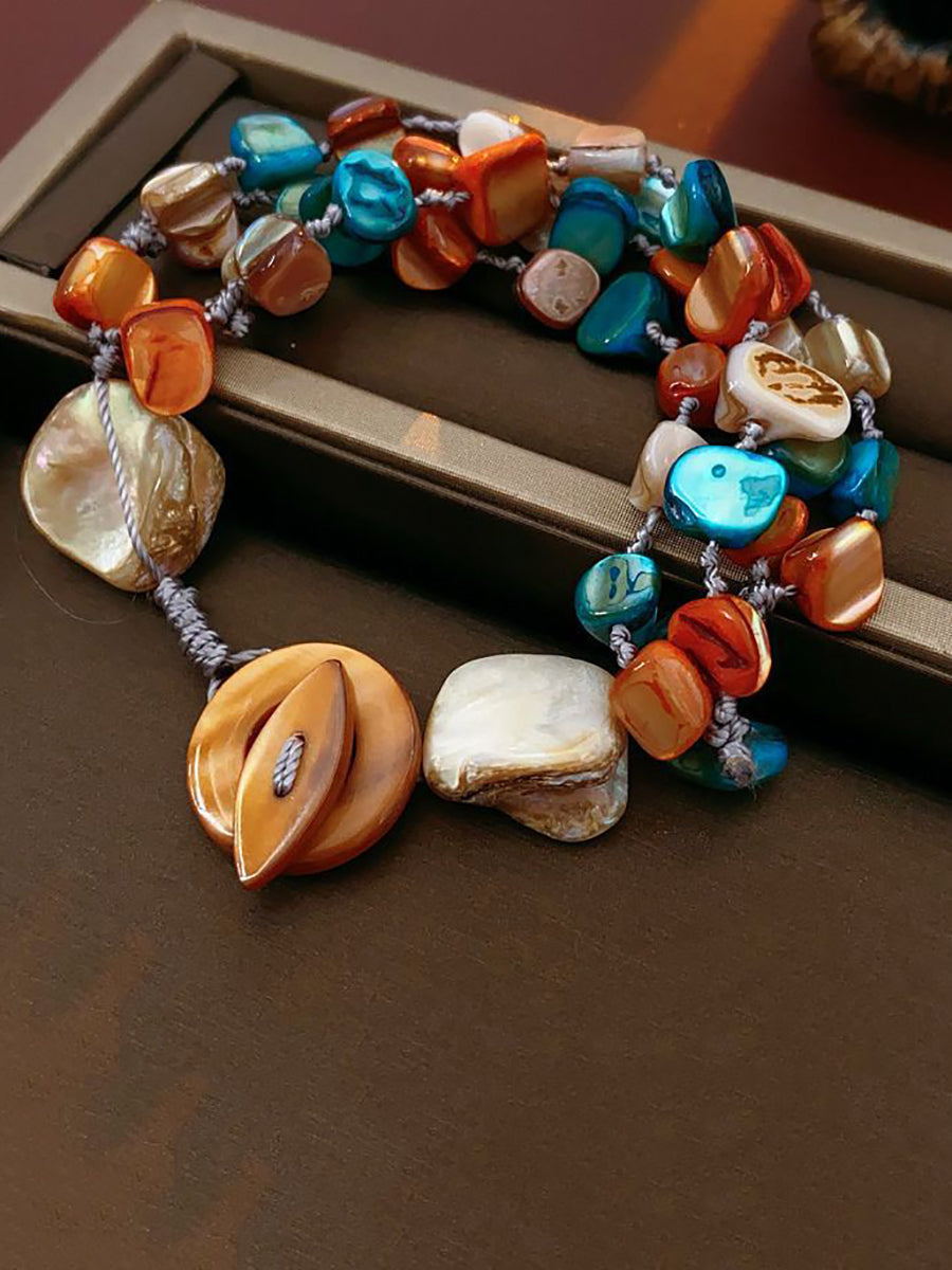 Bohemia Colorful Stone Shell Multilayer Necklace