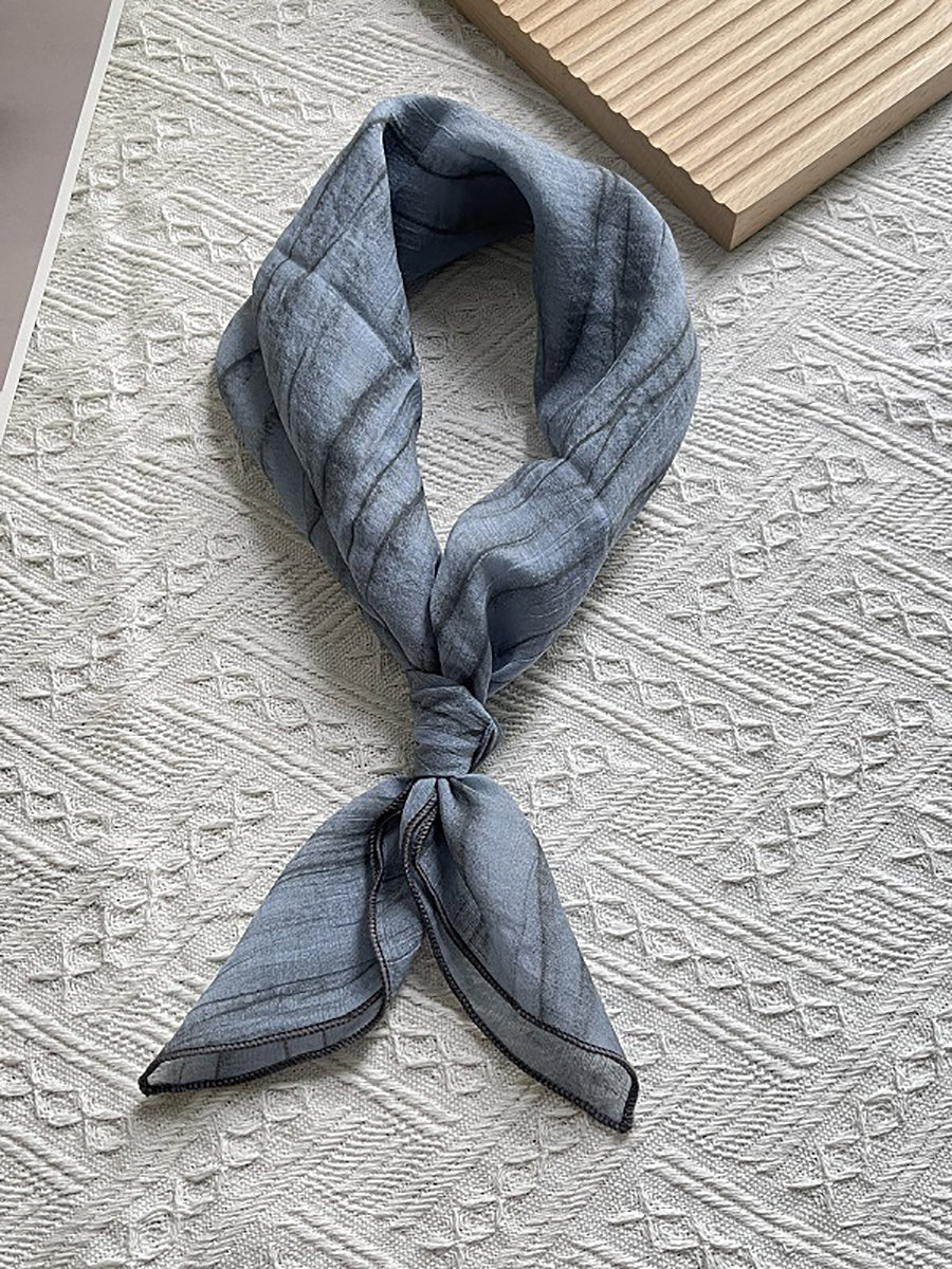 Women Artsy Dyeing Stripe Square Scarf