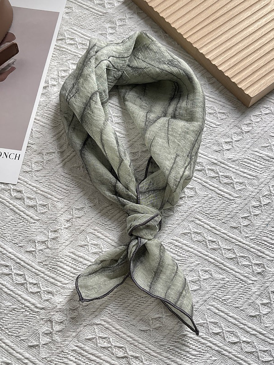 Women Artsy Dyeing Stripe Square Scarf