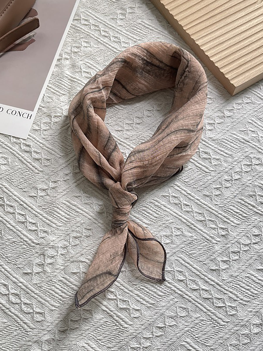 Women Artsy Dyeing Stripe Square Scarf