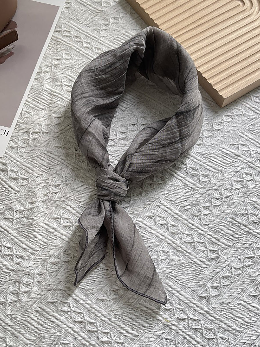 Women Artsy Dyeing Stripe Square Scarf