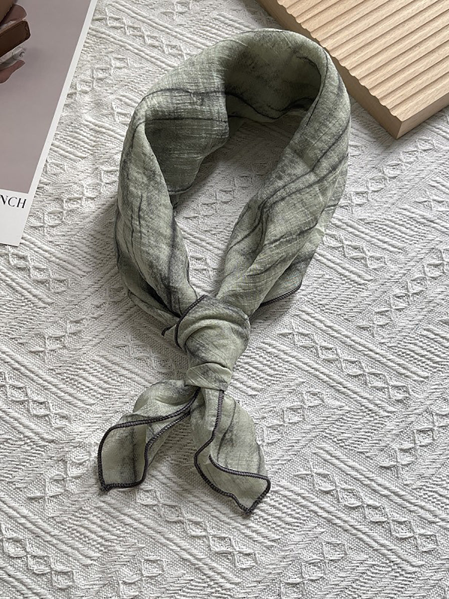 Women Artsy Dyeing Stripe Square Scarf