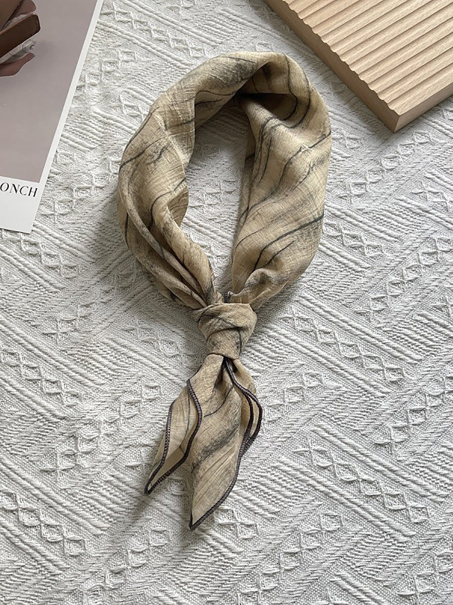 Women Artsy Dyeing Stripe Square Scarf