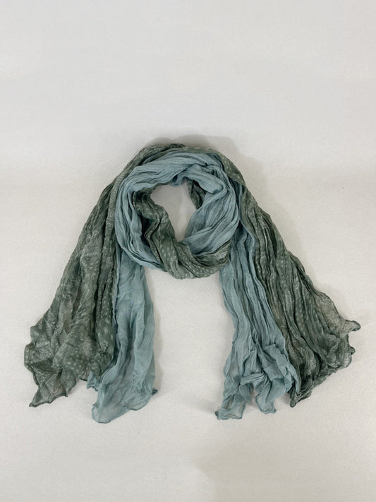 Women Summer Vintage Spliced Pleated Scarf