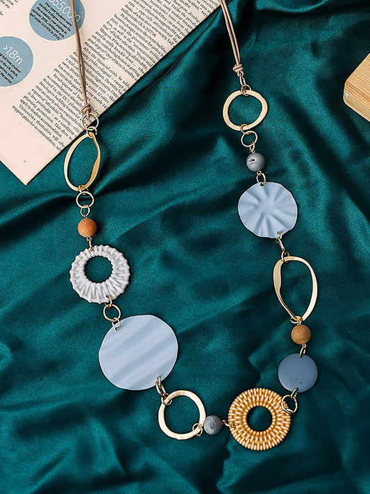 Women Fashion Alloy Resin Rattan Necklace