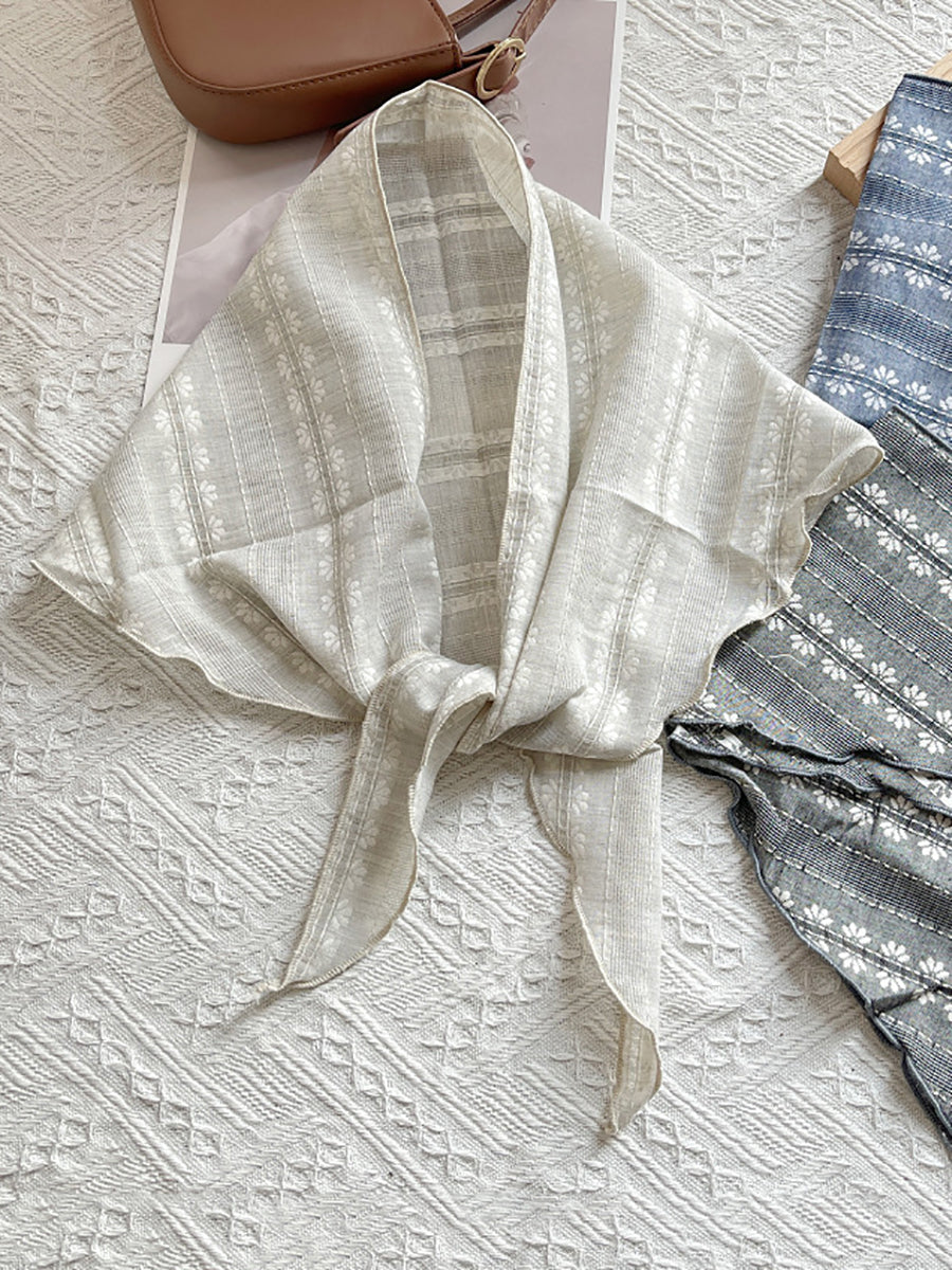 Women Summer Vintage Floral Triangle Scarf