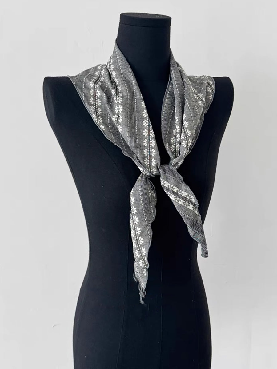 Women Summer Vintage Floral Triangle Scarf