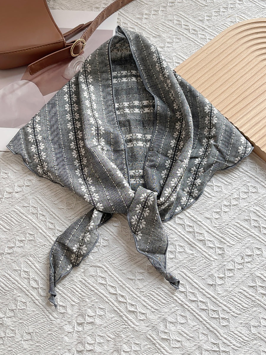 Women Summer Vintage Floral Triangle Scarf