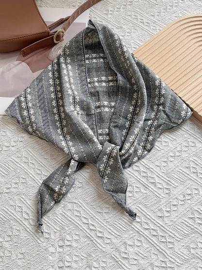 Women Summer Vintage Floral Triangle Scarf