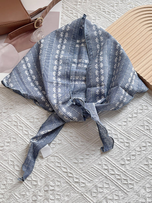 Women Summer Vintage Floral Triangle Scarf