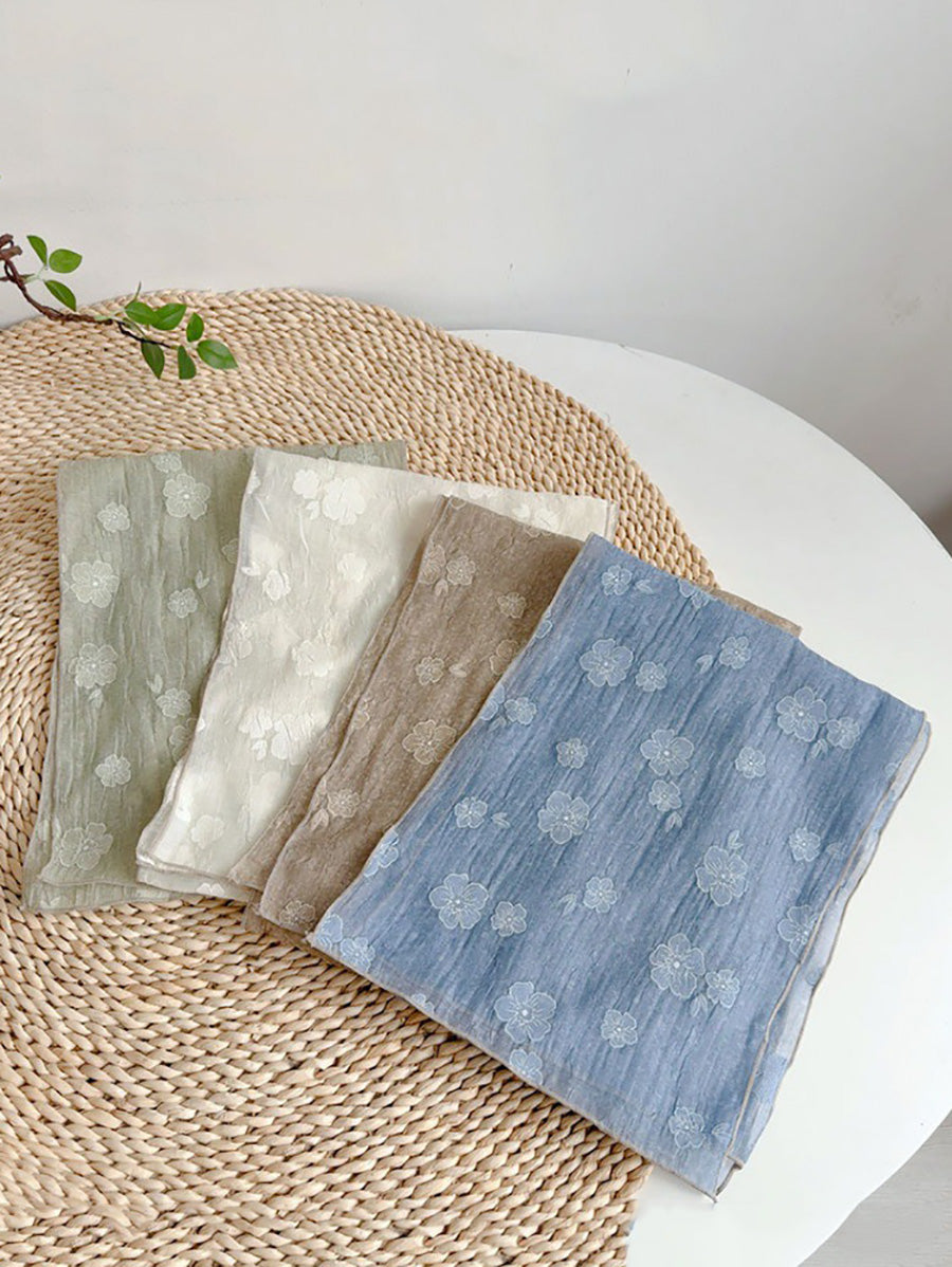 Summer Artsy Flower Thin Shawl Scarf
