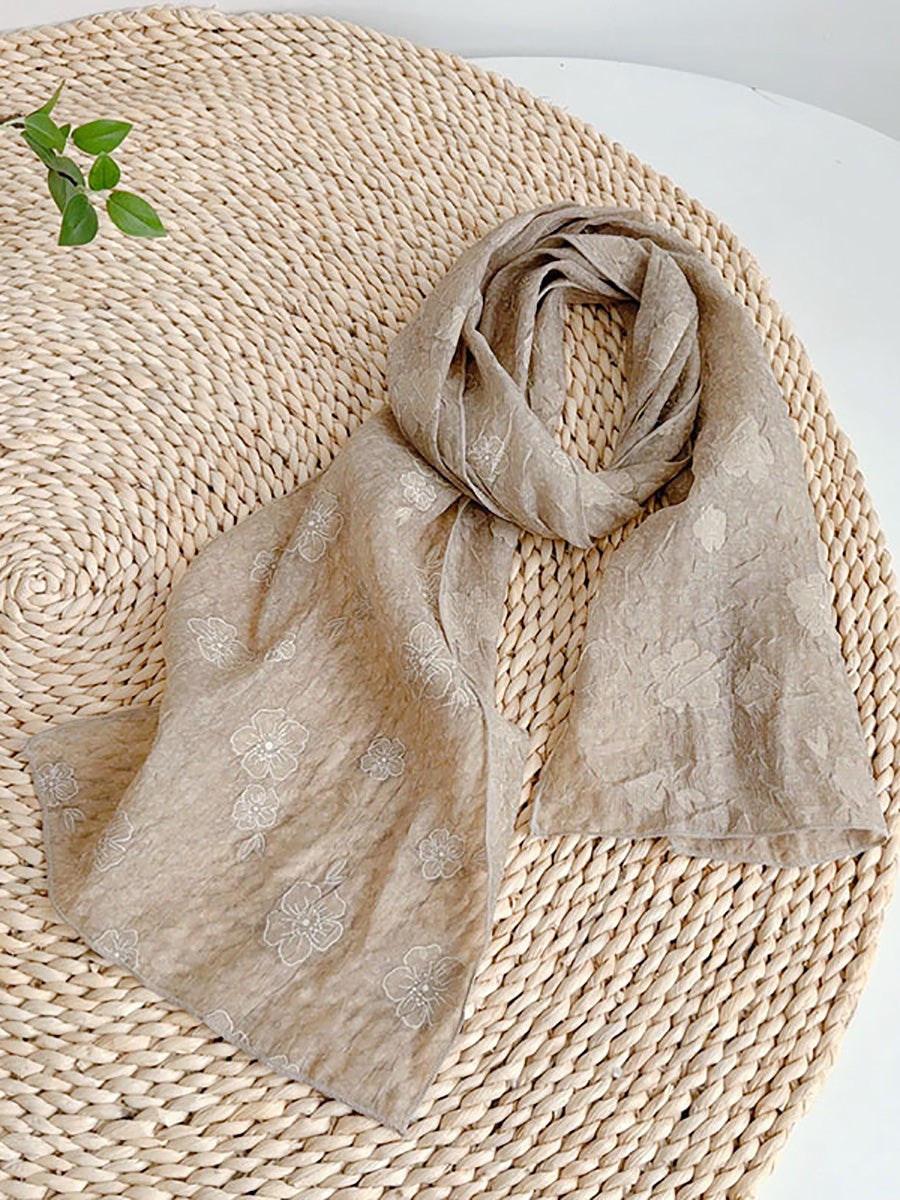 Summer Artsy Flower Thin Shawl Scarf