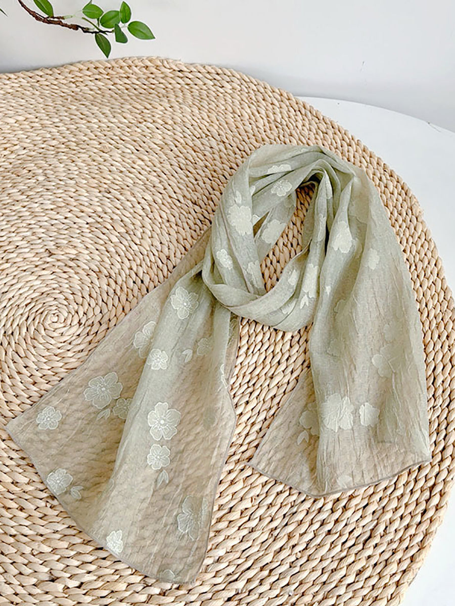 Summer Artsy Flower Thin Shawl Scarf