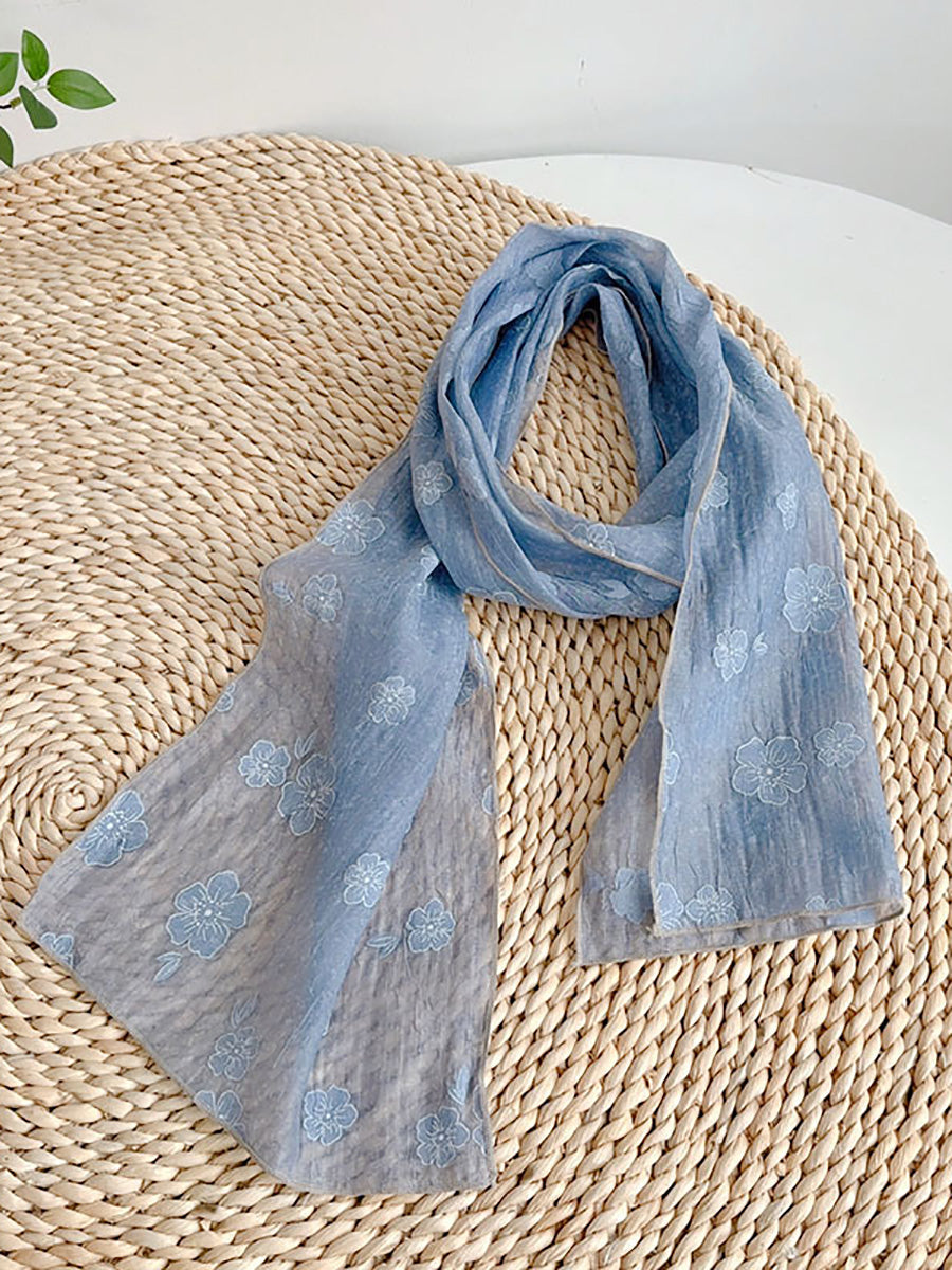 Summer Artsy Flower Thin Shawl Scarf