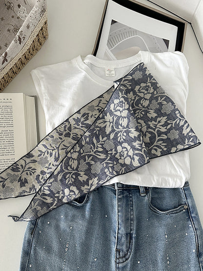 Women Bohemia Flower Triangle Scarf