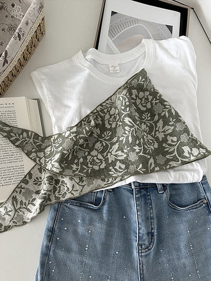Women Bohemia Flower Triangle Scarf