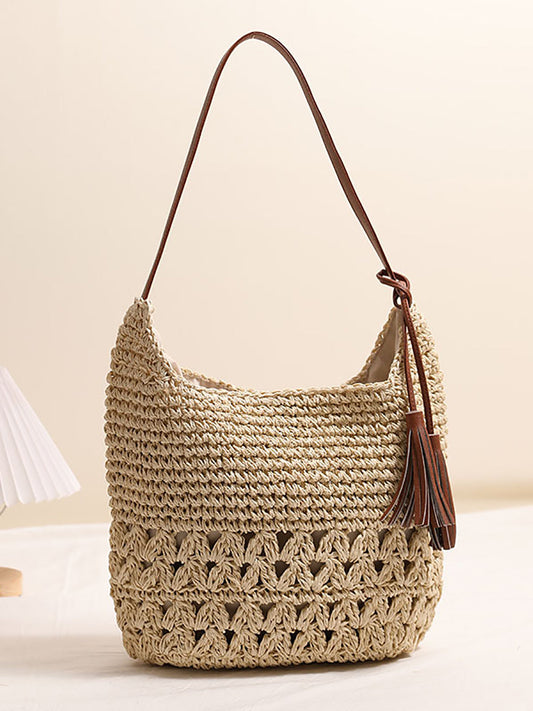 Women Fashion Straw Knitted Shoulder Bag