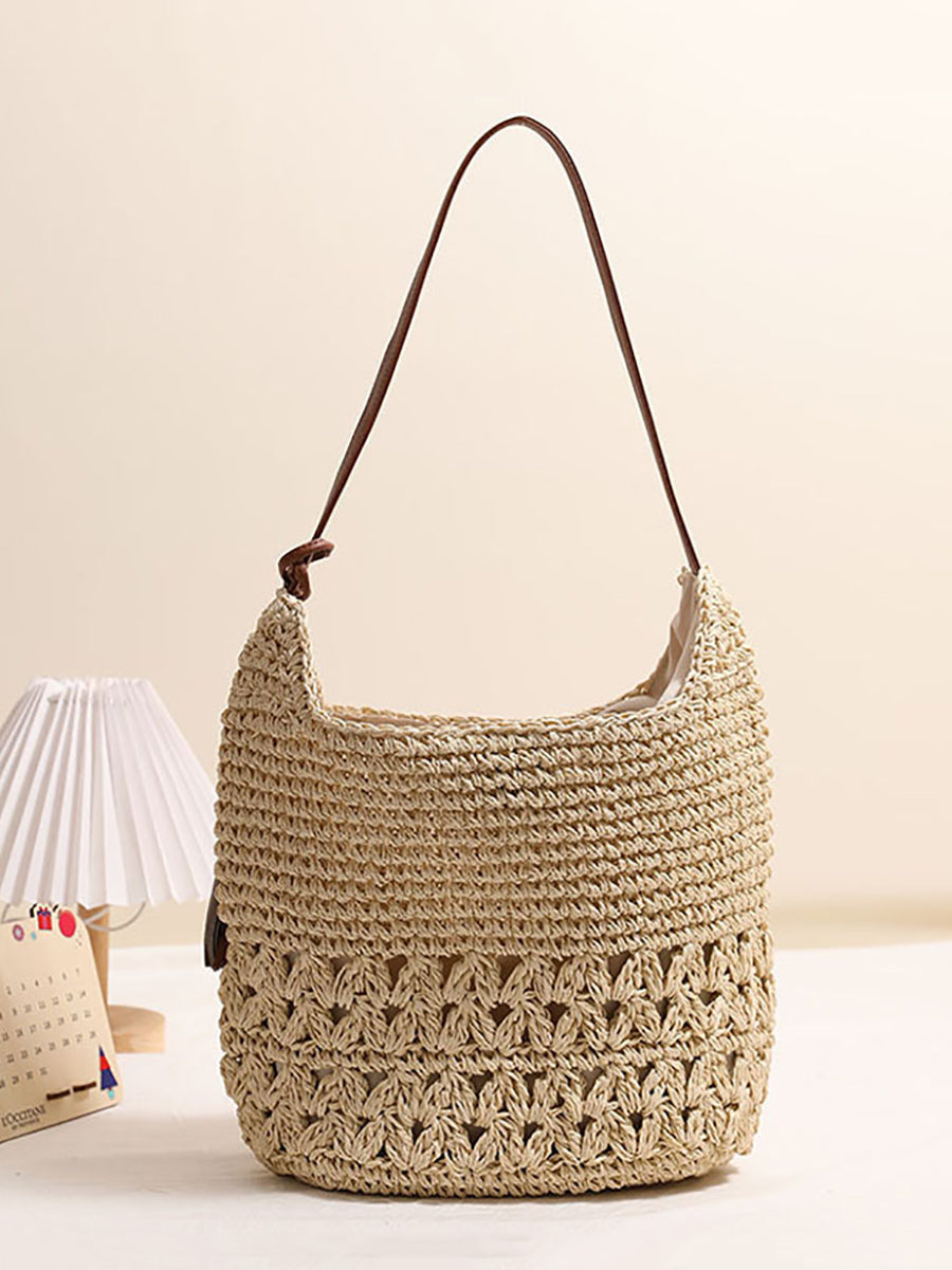 Women Fashion Straw Knitted Shoulder Bag