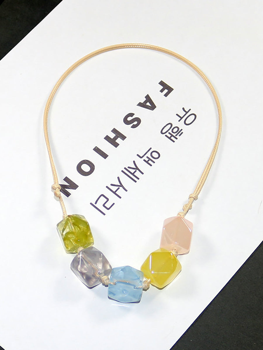 Women Artsy Colorful Acrylic Pendant Necklace