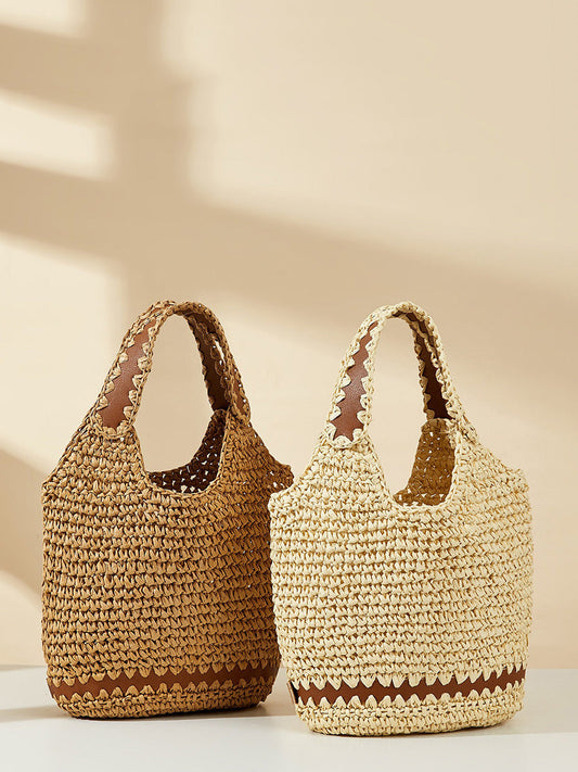 Women Summer Vintage Straw Weave Hand Bag