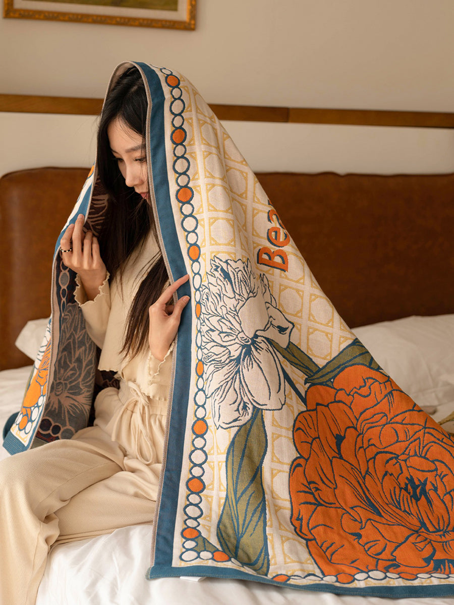 100%Cotton Flower Adult Tassel  Bath Towel