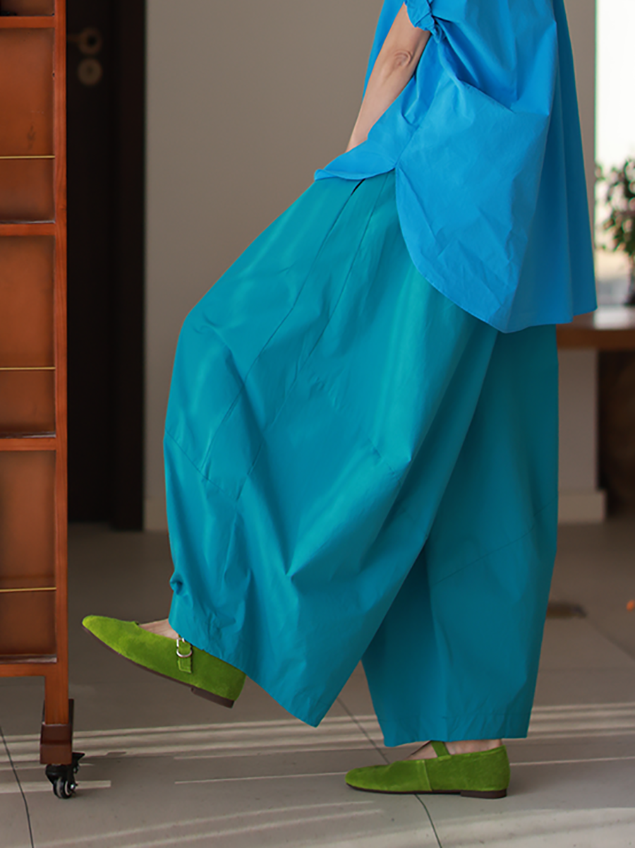 Plus Size Women Summer Casual Pure Color 100%Cotton Harem Pants