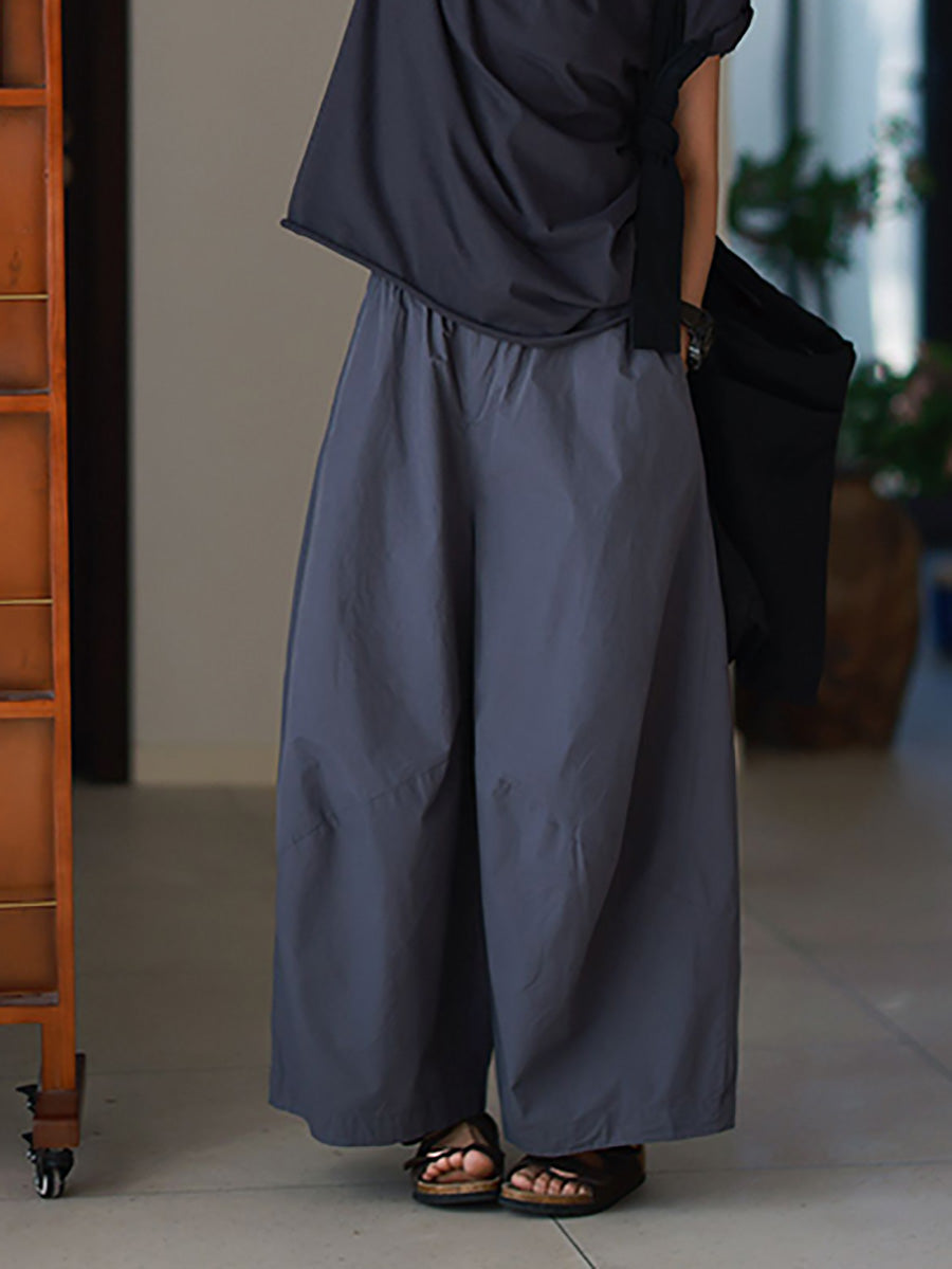 Plus Size Women Summer Casual Pure Color 100%Cotton Harem Pants