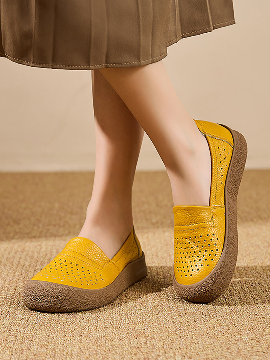 Women Summer Genuine Leather Flat Shoes