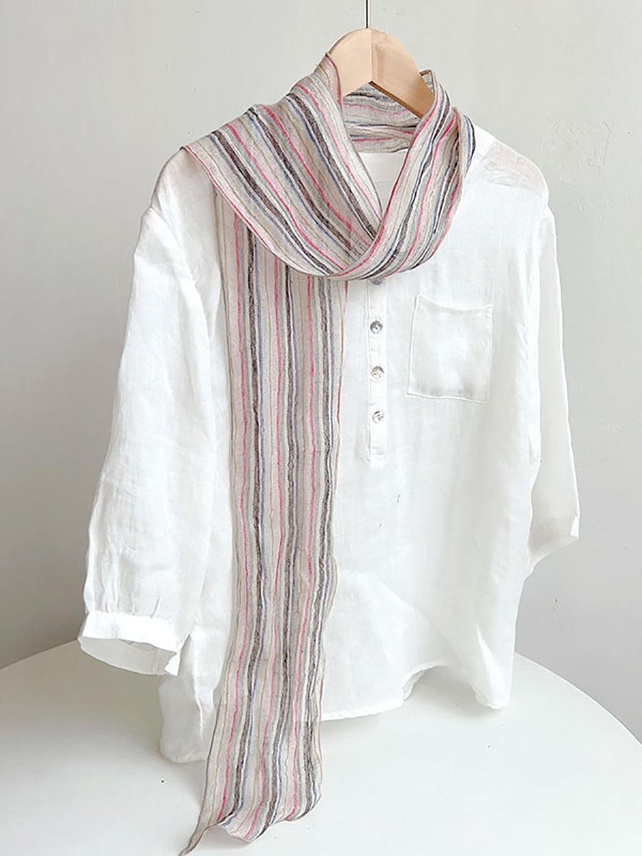 Women Casual Summer Stripe Thin Scarf