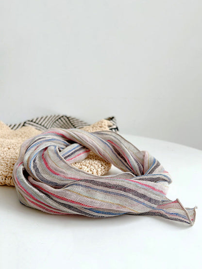 Women Casual Summer Stripe Thin Scarf