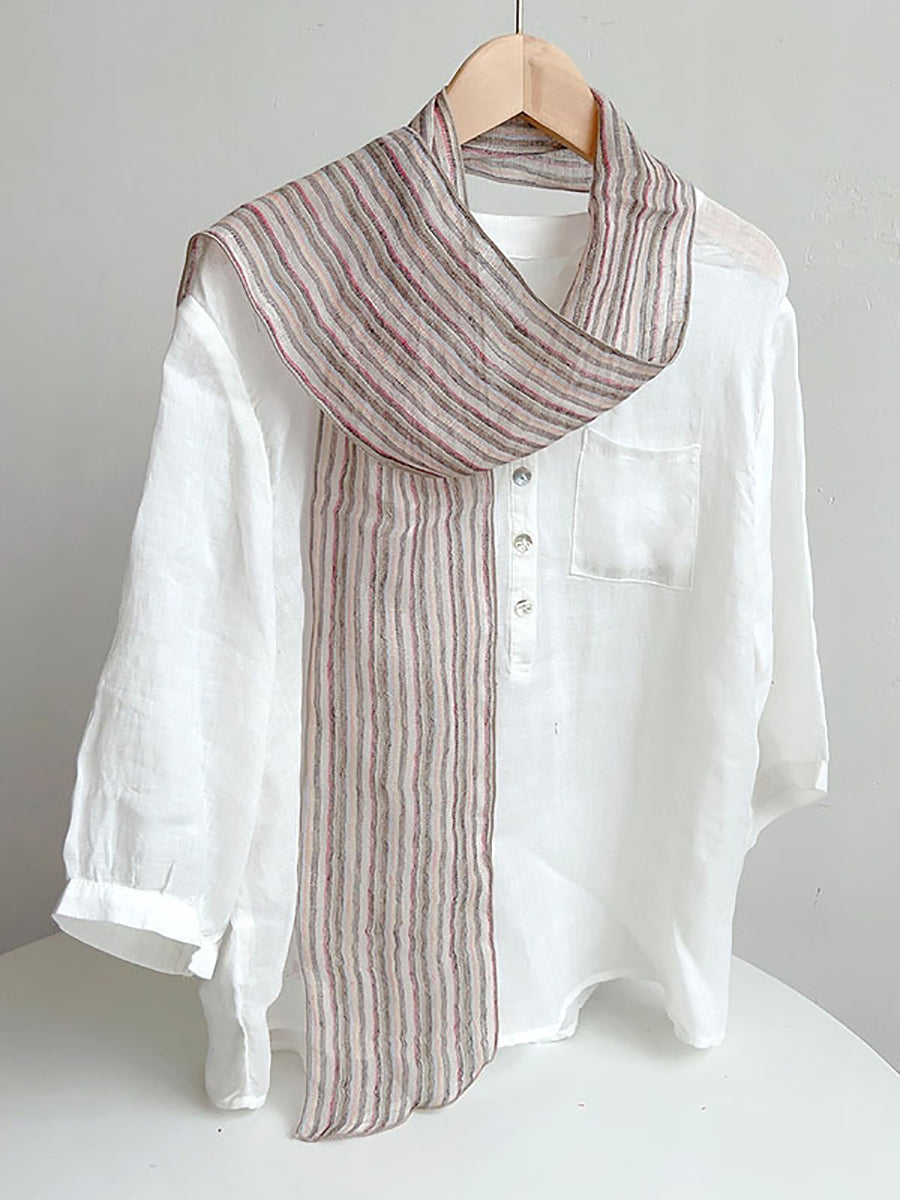 Women Casual Summer Stripe Thin Scarf