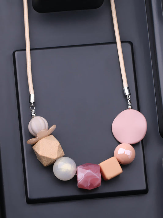 Women Summer Geometric Bead Weave Necklace