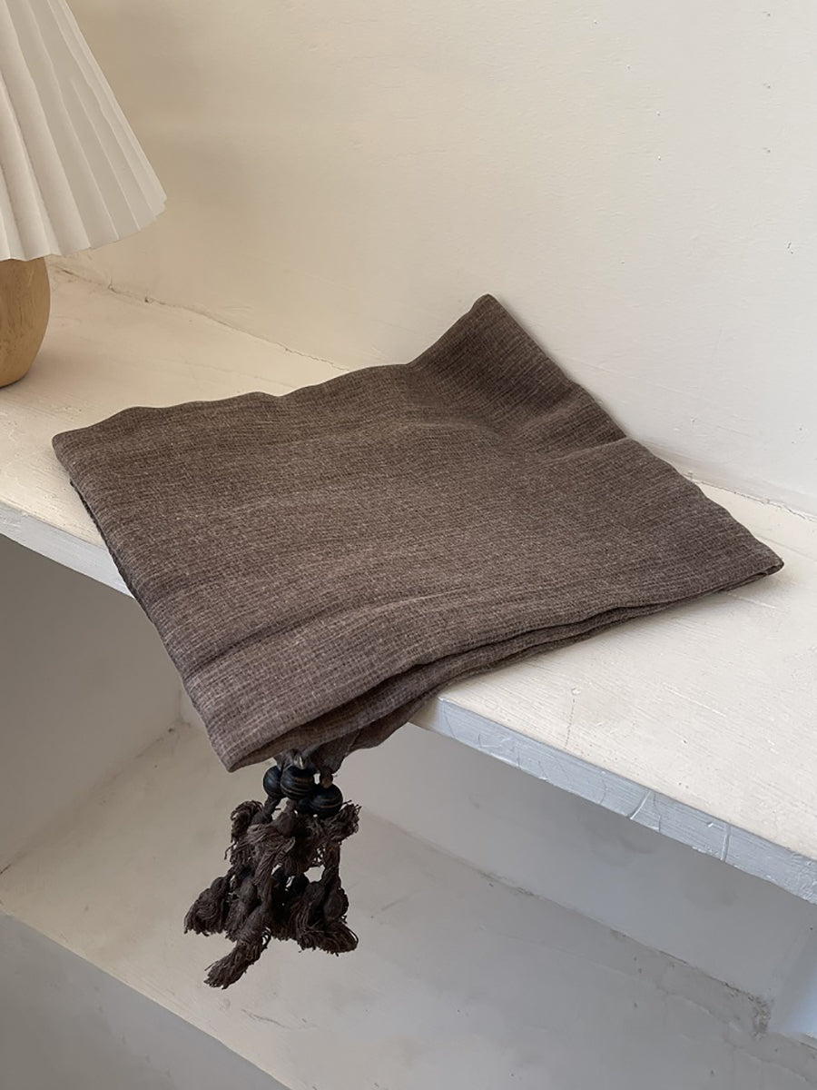 Women Retro Summer Cotton Tassel Shawl Scarf