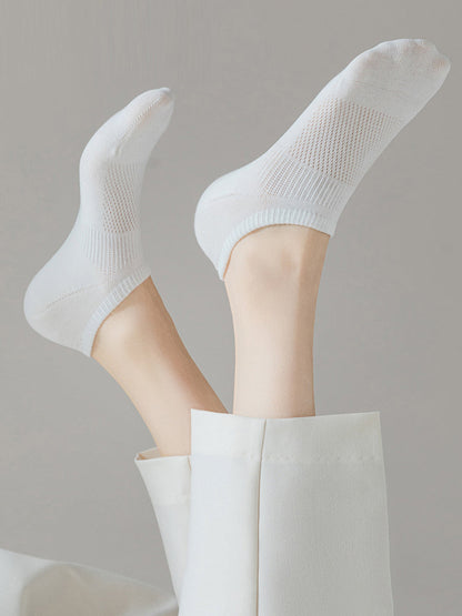 7 Pairs Women Summer Casual Pure Color Cotton Short Socks