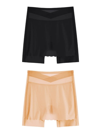 2 Pieces Women Pure Color High Waist Underpants