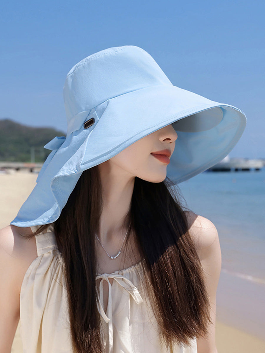 Women Summer Casual Pure Color Sunproof Hat