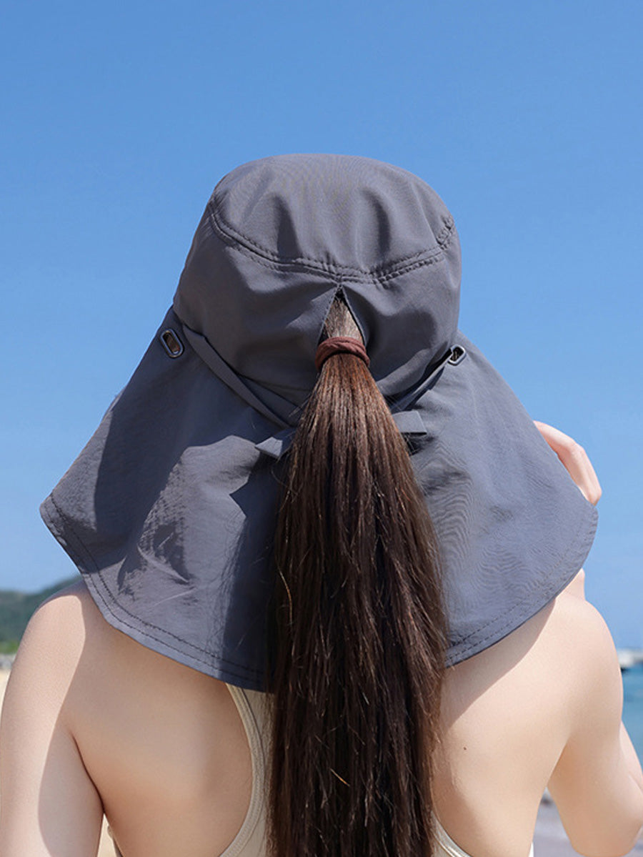 Women Summer Casual Pure Color Sunproof Hat