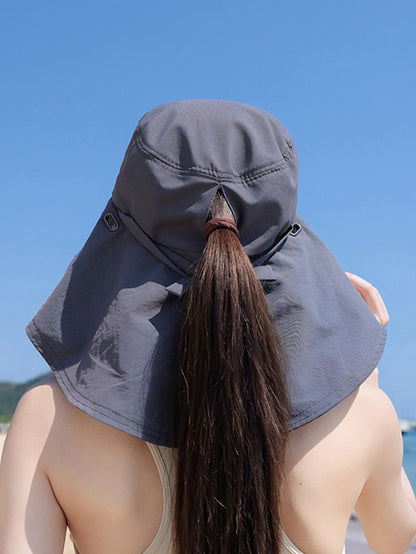 Women Summer Casual Pure Color Sunproof Hat