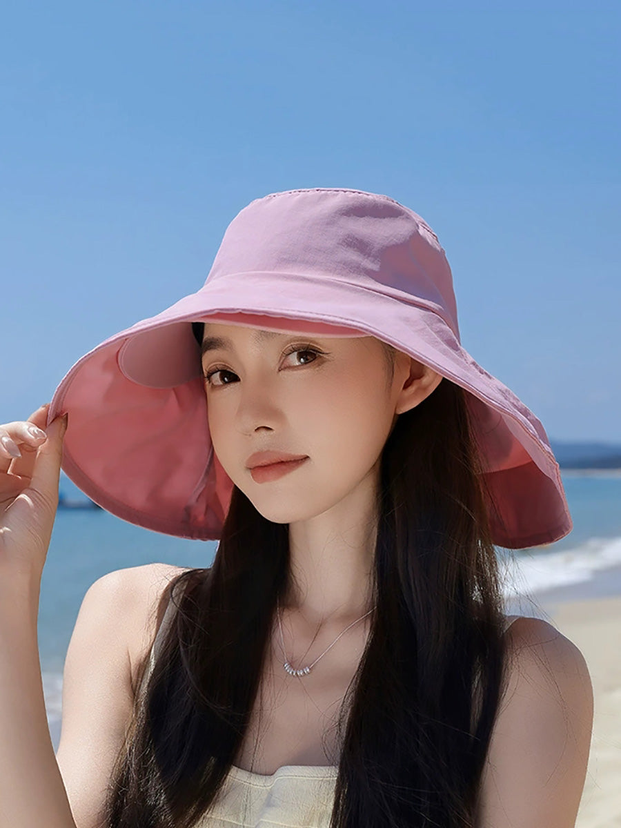 Women Summer Casual Pure Color Sunproof Hat