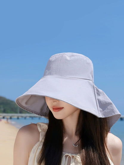 Women Summer Casual Pure Color Sunproof Hat