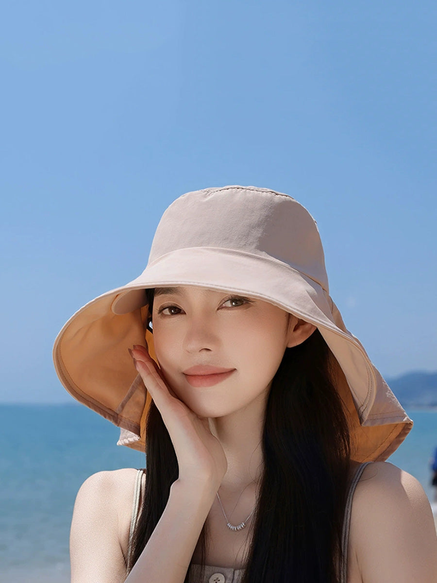 Women Summer Casual Pure Color Sunproof Hat