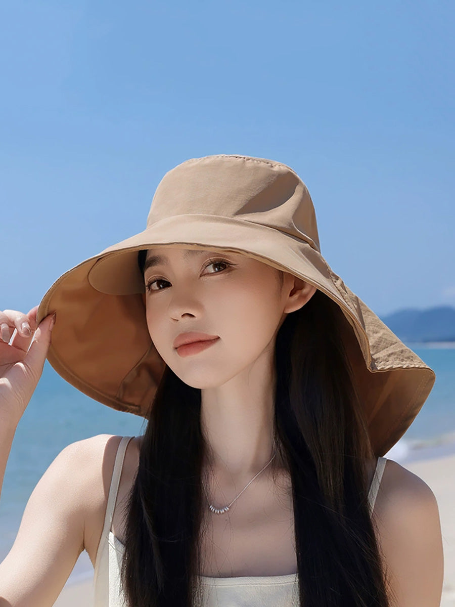 Women Summer Casual Pure Color Sunproof Hat