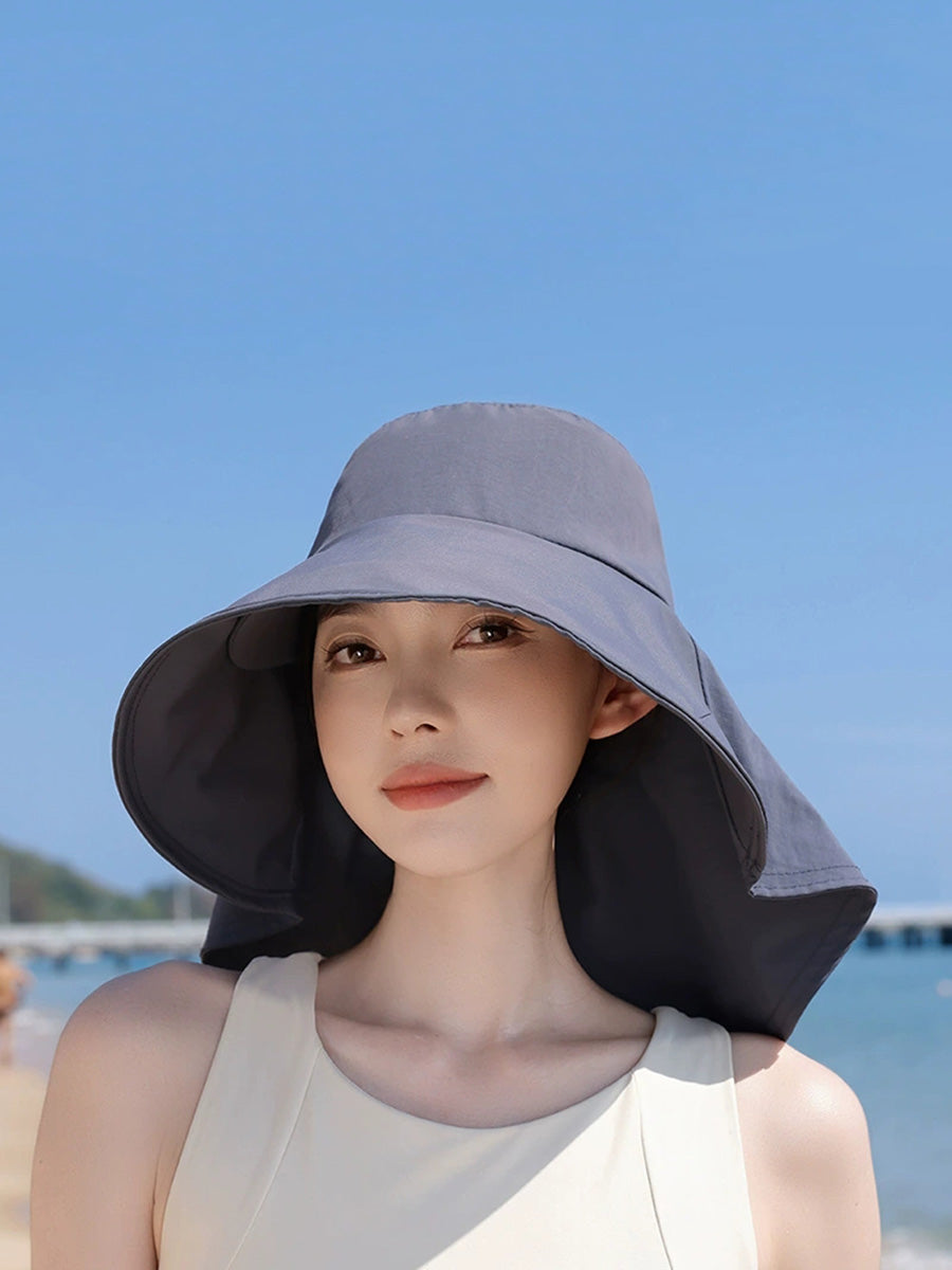 Women Summer Casual Pure Color Sunproof Hat
