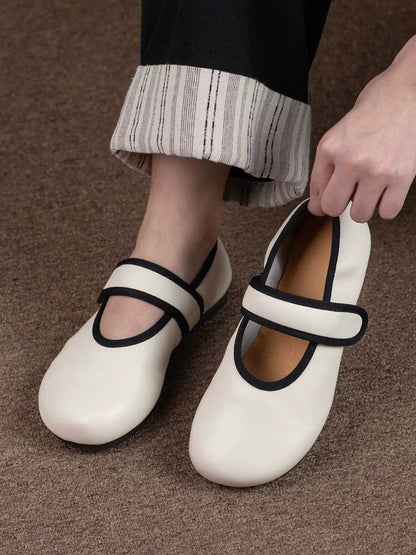 Women Summer Casual Colorblock Leather Shoes